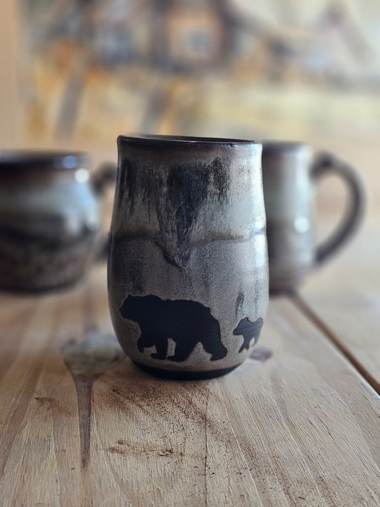 Rustic Bear Mug - Gray & Green