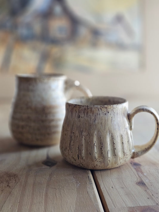 Yellow Carved  Mug